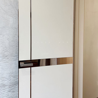 Porte intérieure en aluminium insonorisée et résistante à l'humidité avec cadre en aluminium et revêtement en cuir au design moderne pour appartement