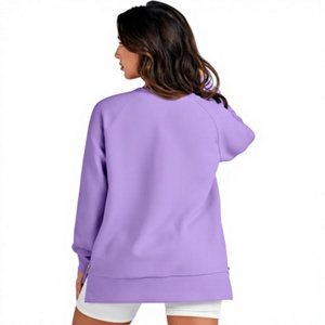 Sweat-shirt d'hiver personnalisé pour femme, 100 % coton molletonné, col rond, avec broderie délavée à l'acide et design streetwear imprimé sur mesure - Product Image 3