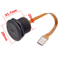 Cable Plano PFC Tipo C Hembra a Macho, Impermeable IP67 IP68