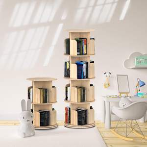 Top Sale Wear-Resistant Wall-Leaning <strong>Children</strong> <strong>S</strong> Desktop Storage Cabinet Wooden Rotational Bookshelf - Product Image 4