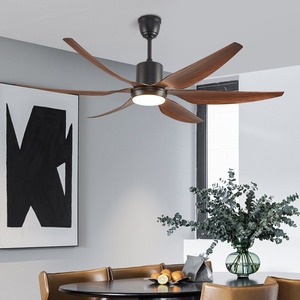 Ceiling Fan <b>Light</b> With Wood Blades 52 Inch Variable Frequency Motor For Living Room And Dining Room Retro Style - Product Image 2