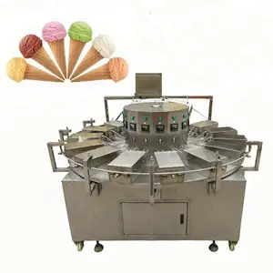 商業用小型Stroopwafel生産ラインクリスピーエッグロールアイスクリームコーンメーカーワッフルコーン製造機