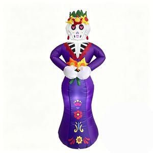 Décoration Gonflable Fantôme Blanc Crâne Féminin pour Halloween – Modèle d'Extérieur pour Ambiance Festive dans la Cour - Product Image 5