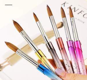 Juego de Pinceles de Uñas Acrílicos Kolinsky, Profesional, con Mango Metálico Degradado, para Manicura y Pintura, con Logotipo Personalizado, Tamaños 2-24, Venta al Por Mayor - Product Image 6