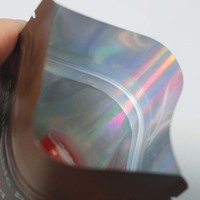 Sachet d'emballage refermable holographique de qualité alimentaire, type Doypack, avec fermeture éclair, pour aliments secs