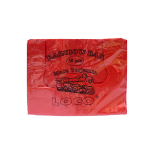 שקית הפלסטיק האדומה של LOCO Rainbow היא מושלמת לאחסון והובלת חפצים עם פרקטיות מקסימלית בכל עת. - Product Image 2