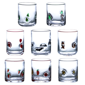 Tazza di vetro creativa con simpatici adesivi multicolore con crisantemo a forma di <span class=keywords><strong>cuore</strong></span> di natale decorazione spessa tazza di whisky - Product Image 3