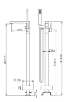 Robinet de baignoire sur pied en laiton GEASAM, colonne de douche à effet pluie, monocommande, pour distributeurs et fournitures de projets