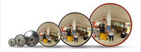 Miroir de sécurité en PVC incassable de 24 pouces avec cadre noir, design convexe pour le stationnement intérieur et l'utilisation des chaussées