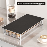 Tiroir de rangement pour dosettes de café en acier carbone de qualité supérieure, capacité de 40 dosettes, avec coussin en EVA insonorisant, support pour machine à café peu encombrant