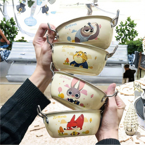 Offre Spéciale – Bol alimentaire pour enfants Zootopia en acier inoxydable à double poignée, style mignon, haute esthétique, cadeau d'anniversaire, usage quotidien - Product Image 3