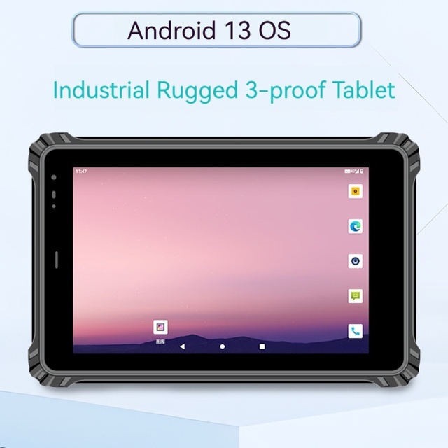 Rugged Industrial Tablet with Android 13 OS, 8" IP67 Waterproof Dustproof Shockproof for Field Work