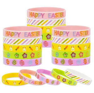 zhejiang suppliers custom funny thin bangle bracelet easter day silicone band wristband rubber with custom logo for italy