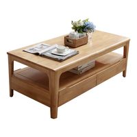 Table basse en bois massif nordique, design minimaliste moderne, mobile et convertible pour salon et bureau à domicile avec tiroirs