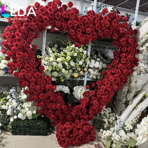 LEDA Customized Decorations Heart Shape <b>Red</b> Rose Flower Arch Giant Flower <b>Runner</b> Arch Flower For Wedding Decoration - Product Image 6