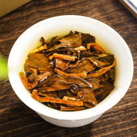 Thé Blanc Âgé Mélangé Shou Mei du Yunnan 2018, Style Cigarette Chenpi, en Bandelettes, Boîte de 180g, pour Infusion et Ébullition, Idéal pour les Fêtes