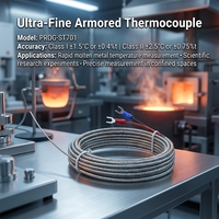 Thermocouple gainé ultra-mince ST701-2 0~1000 ℃   Mesure de précision en espace étroit pour la recherche scientifique sur le métal fondu