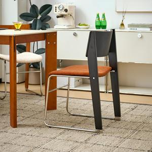 Vintage Modern Bauhaus Leisure Chair Solid Wood Home <strong>Dining</strong> <strong>Table</strong> <strong>Stool</strong> with Backrest Single Makeup Furniture for Living Room - Product Image 4