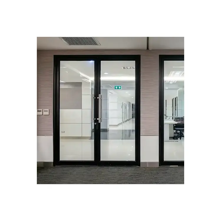 Puertas de cristal de aluminio individuales personalizadas de alta calidad, puertas de entrada de aluminio insonorizadas automáticas para edificios de oficinas