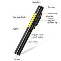 Linterna de luz led 3 en 1 recargable, lámpara de luz led 3 en 1