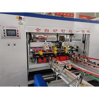 Machines de pose et de collage de boîtes en carton ondulé entièrement automatiques, ligne de production d'emballages en carton
