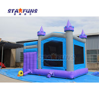 Château gonflable bleu pour enfants à vendre, château gonflable commercial avec toboggan aquatique, château de saut gonflable