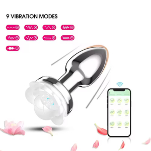 Plug anal vibrant lumineux sans fil et contrôlé par application avec fonction de massage, étanche IPX6 pour couples - Product Image 2