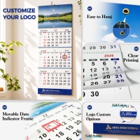 Calendrier mural personnalisé 3 mois, 3 volets, 2027, vertical, en papier, pour la promotion des entreprises de transport et d'expédition