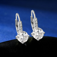Bijoux classiques en argent 925, boucles d'oreilles créoles rondes de 6,5 mm, 1,0 ct, diamant de laboratoire VVS1, moissanite, pour femmes, cadeaux pour maman
