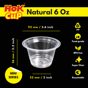 Gobelet jetable en polypropylène naturel de petite taille, 6 oz, pour pouding, crème et sauce, origine Indonésie - Product Image 6
