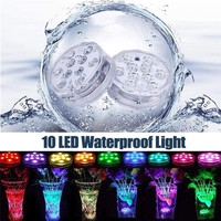 Lampe de nuit submersible RVB 10 LED à piles pour jardin piscine fête de mariage télécommande Vase bol éclairage