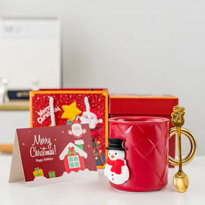 Taza de cerámica esmaltada de color, 15oz, regalos de Navidad, taza de leche de porcelana personalizada, vacaciones creativas, té, café, mango dorado - Product Image 3