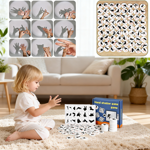 Jeu de correspondance des ombres des mains Montessori, cartes de silhouettes d'animaux, jouet éducatif de discrimination visuelle pour les tout-petits - Product Image 1