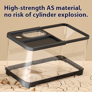 透明なデスクトップ金魚カメ水槽、正方形のプラスチック蓋付き、生態系景観水槽アクセサリー、生活用 - Product Image 4