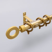 Ensemble de tringle à rideau simple en alliage d'aluminium avec support de fixation au plafond et embouts décoratifs pour fenêtres de 48 à 84-92 pouces