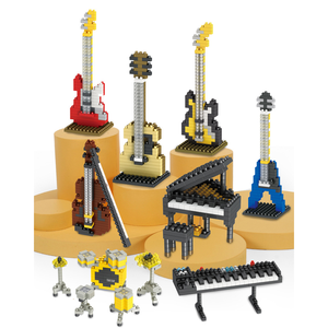 Jouets de construction en plastique ABS à petites particules, piano, guitare, batterie, blocs de construction, <span class=keywords><strong>instruments</strong></span> de musique, cadeau pour enfants - Product Image 1
