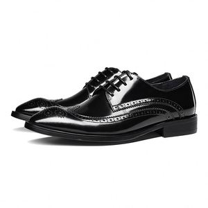 Zapatos de Diseñador de Buena Calidad para Hombre, de Cuero Genuino, Transpirables, con Cierre de Cordones, Punta Puntiaguda, Ligeros, Antideslizantes, para Primavera/Verano, Oficina - Product Image 6