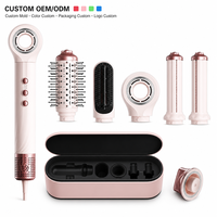 Brosse coiffante et fer à boucler électrique professionnel 6-en-1 à air chaud, ionique et céramique, pour usage domestique, emballage personnalisé, CE RoHS