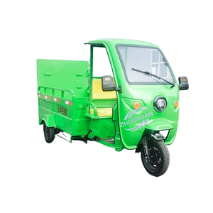 Triciclo Eléctrico de Carga Plana Personalizable con 4 Contenedores, Camión de Transferencia de Residuos para Zonas Residenciales - Product Image 5