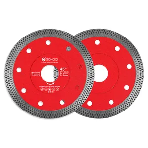 SONGQI 115mm Hot Pressed Super Thin Turbo Diamond Cutting Disc Saw Blade For Granite Ceramic Tile Marble