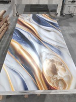 Panneau mural en PVC effet marbre brillant 3 mm, design moderne, imperméable, écologique, pour usage en milieu de divertissement