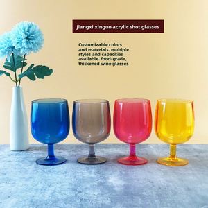 Copa de Vino Tinto de Acrílico de Grado Alimenticio, Diseño Minimalista, Resistente a Caídas, Color Rojo Intenso, Copa de Champán - Product Image 2