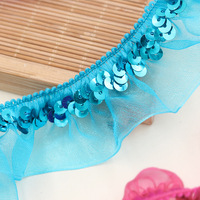 Ruban plissé en organza et mousseline de soie à sequins, élastique et à volants, 10 mètres, pour vêtements d'enfants, chaussures, coiffes, garnitures de jupes et décoration intérieure