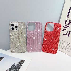 Chói Rhinestone điện thoại trường hợp bạc hồng đỏ Bling kiệt tác cuối cùng tuyên bố thời trang chống sốc điện thoại trường hợp đối với iPhone - Product Image 4