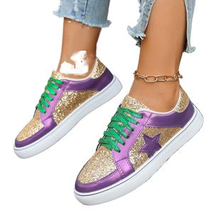 Baskets plates dégradées rétro pour femmes, de haute qualité, en dentelle, antidérapantes, baskets de créateur tendance, nouvelles chaussures plates pour la marche 2026 - Product Image 1