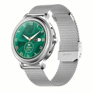 Beste Smart Watch 2023 Roestvrij Staal Hoge Kwaliteit Ronde Scherm Fitness Horloge Armband Stem Assistent Reloj Smartwatch Cf96