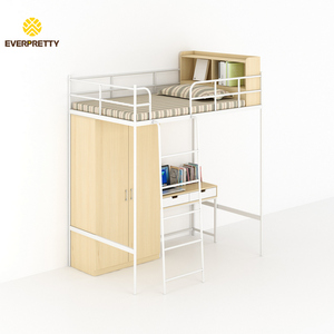 <span class=keywords><strong>Lit</strong></span> superposé <span class=keywords><strong>en</strong></span> métal à double niveau <span class=keywords><strong>avec</strong></span> échelle et bibliothèque, mobilier de dortoir universitaire, idéal pour appartement - Product Image 2