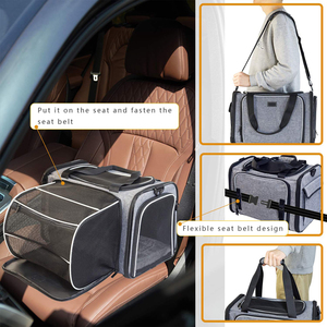 Durable <strong>Small</strong> <strong>Dog</strong> <strong>Carrier</strong> 2 Side Expandable Breathable Puppy Cat Pet Bag Padded <strong>Shoulder</strong> Strap Travel Outdoor Transport - Product Image 2