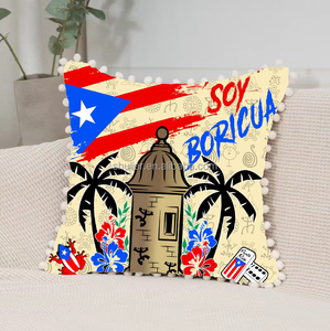 Housse <span class=keywords><strong>de</strong></span> coussin décorative pour la maison, pompon personnalisé, nouveau logo, design du drapeau <span class=keywords><strong>de</strong></span> Porto Rico, coussin <span class=keywords><strong>de</strong></span> canapé, coussin <span class=keywords><strong>de</strong></span> tête <span class=keywords><strong>de</strong></span> <span class=keywords><strong>lit</strong></span>, grand coussin <span class=keywords><strong>de</strong></span> dossier - Product Image 2