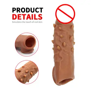 Wholesale Dick Sex Toys Reusable Silicone G-Spot Cock Enlargement Condoms For Men Penis Sleeve